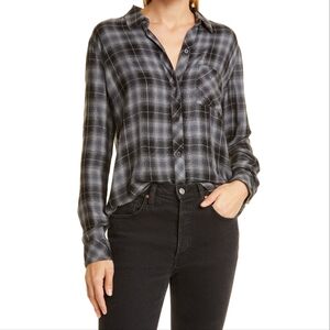 Rails Plaid Button Up Hunter Shirt Charcoal Twilight XS NWT *